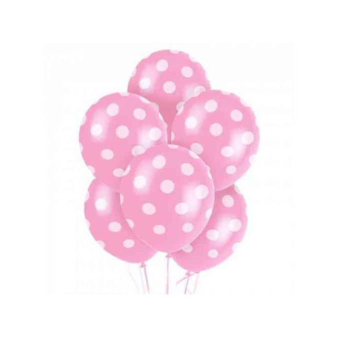 balões de bolinhas rosa