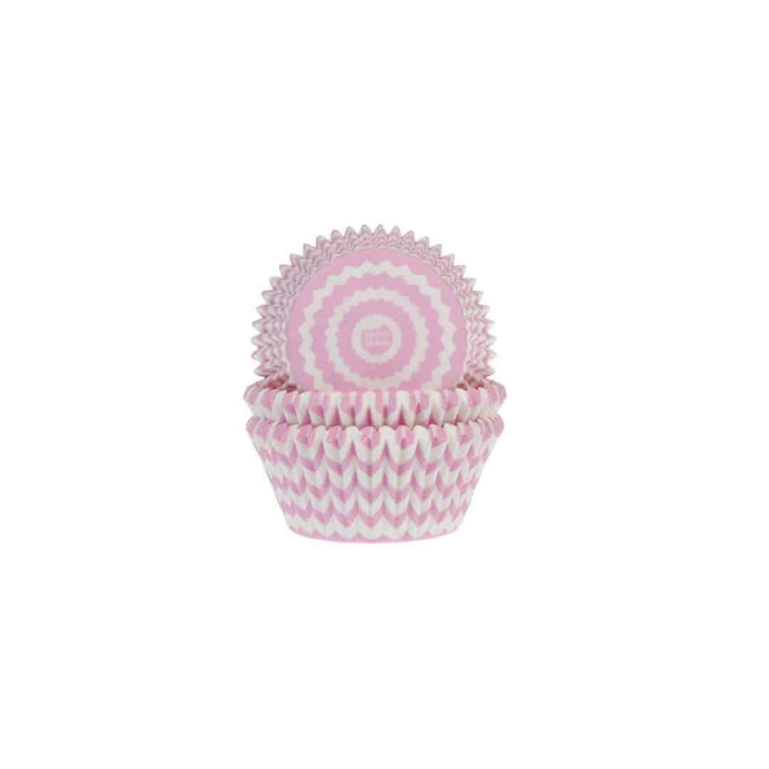 50 forminhas de cupcake rosa chevron