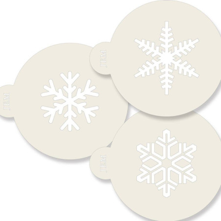 Estênceis de bolo com 3 flocos de natal