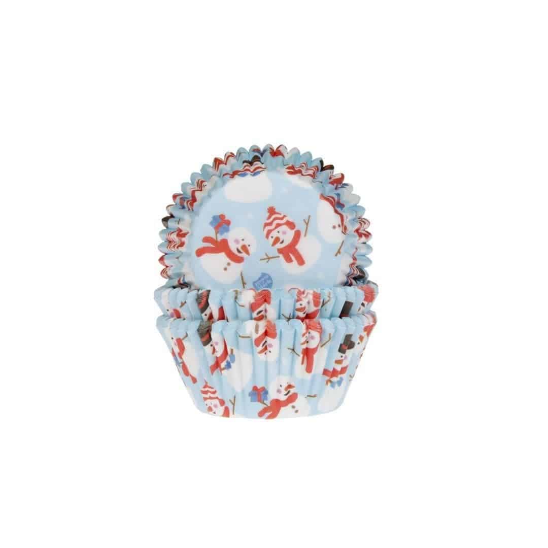 50 forminhas de cupcake de boneco de neve
