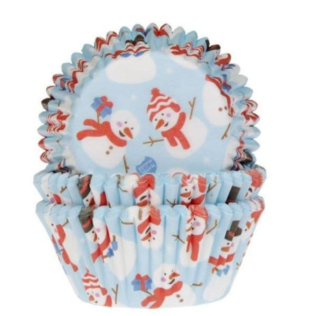 50 forminhas de cupcake de boneco de neve