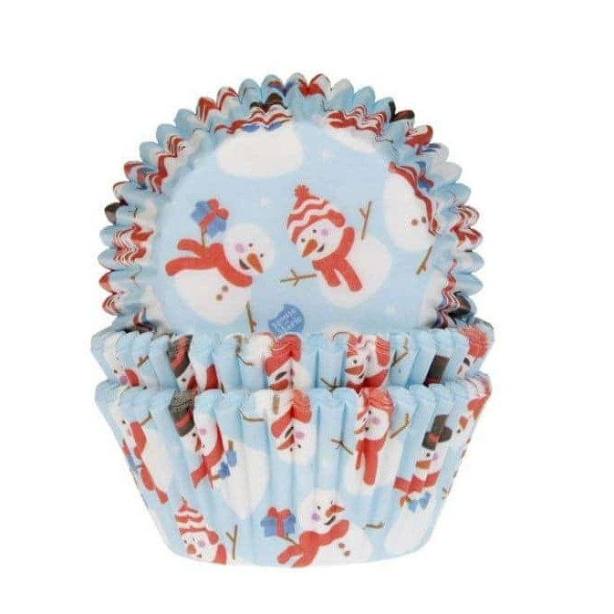 50 forminhas de cupcake de boneco de neve