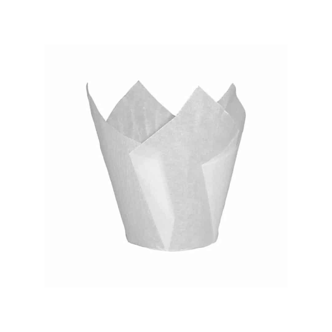 50 caixas de muffin de tulipa branca