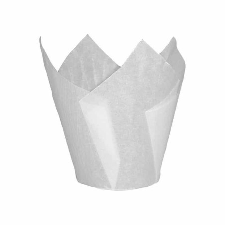 50 caixas de muffin de tulipa branca