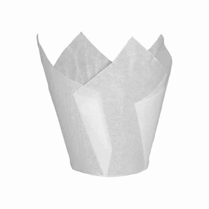50 caixas de muffin de tulipa branca