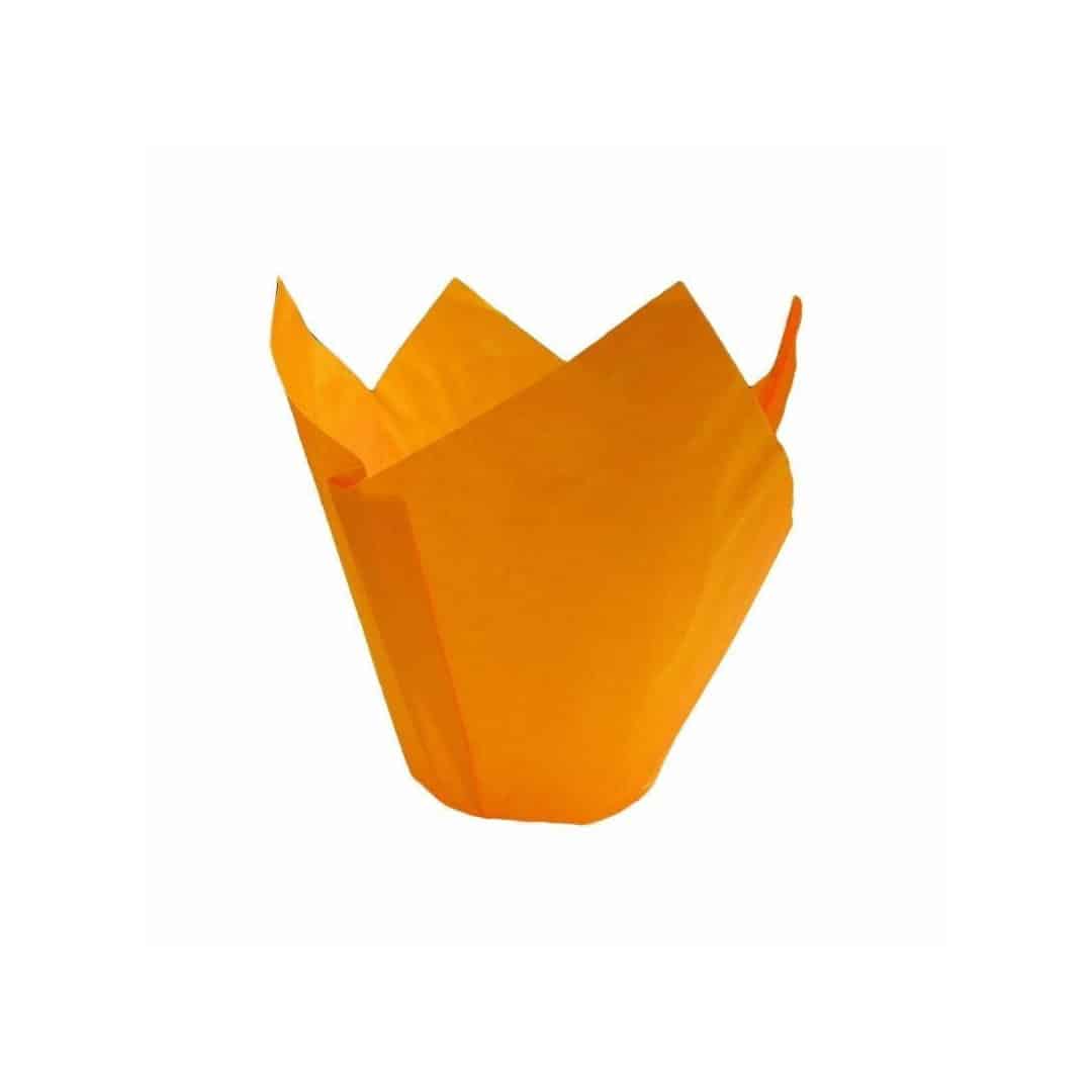 Caixas de muffin de 24 tulipas e laranja