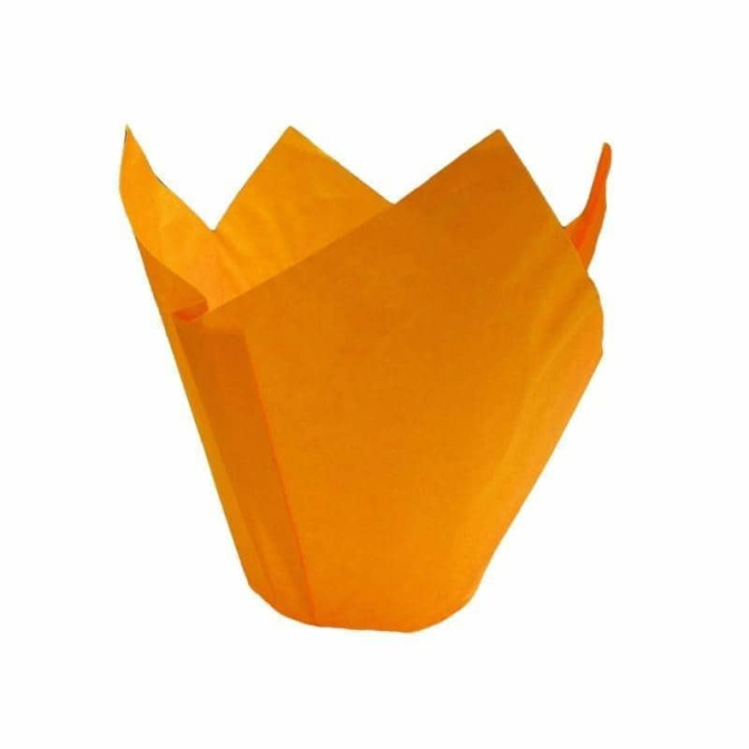 Caixas de muffin de 24 tulipas e laranja