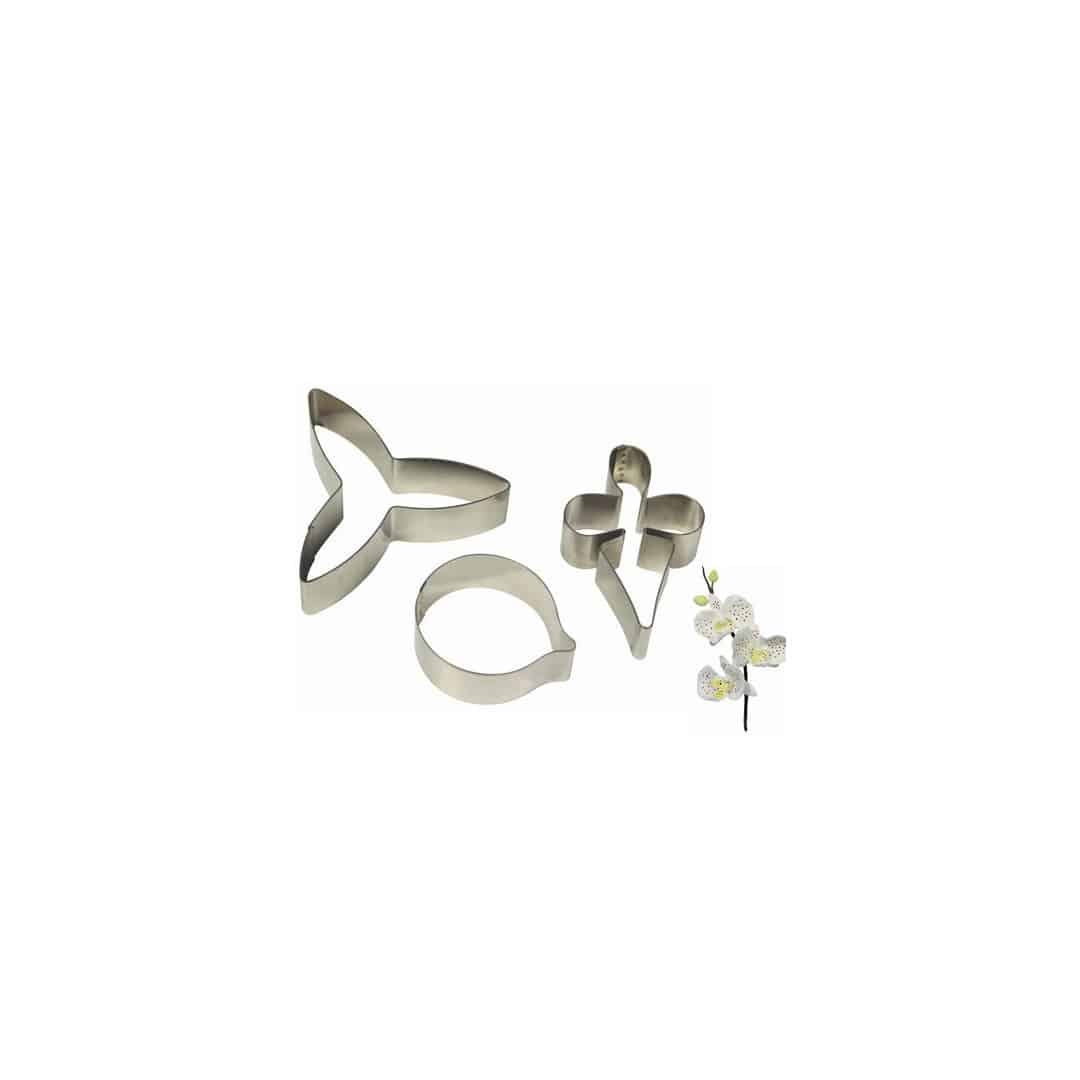 conjunto de 3 cortadores de orquídeas de 8 cm