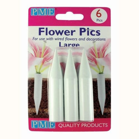 Design de 6 cones de pvc para bolo de flores