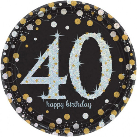 8-pratos-de-papelão-40 anos-preto-brilho