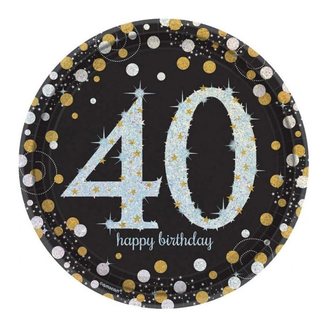 8-pratos-de-papelão-40 anos-preto-brilho