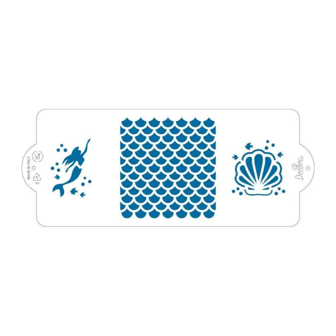 estêncil de bolo de sereia