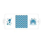 estêncil de bolo de sereia