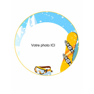 foto comestível de snowboard redondo personalizável