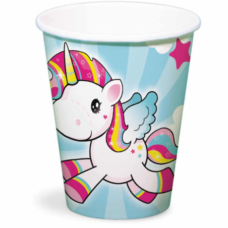8 xícaras de aniversário-unicórnio-bebê