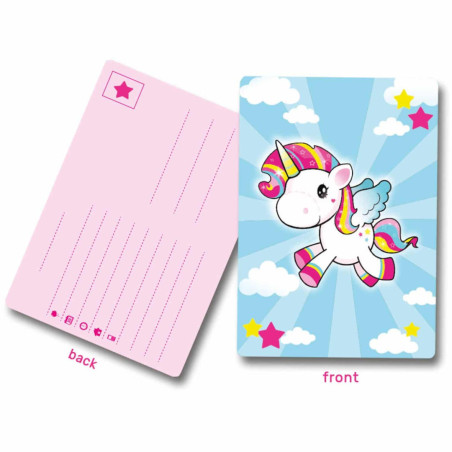 8 cartões de convite de aniversário de bebê unicórnio