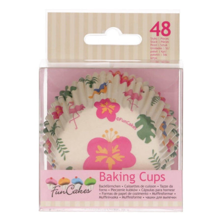 Capas de cupcake com 48 funcakes tropicais
