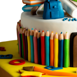 Decoração de bolo de volta às aulas - 