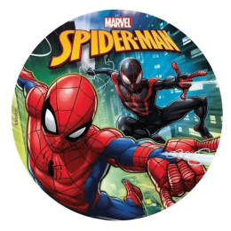 Decoração de bolo do Homem-Aranha e mesa de aniversário